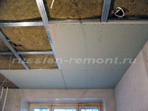 монтаж потолока из гипсокартона 