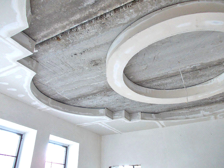 Двухуровневые потолки из гипсокартона: конструкция и технология монтажа