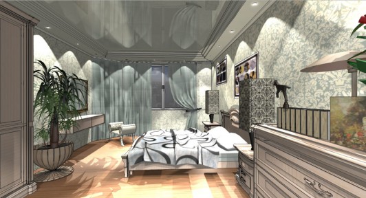 Дизайн интерьера спальной комнаты в доме серии 121-3Т