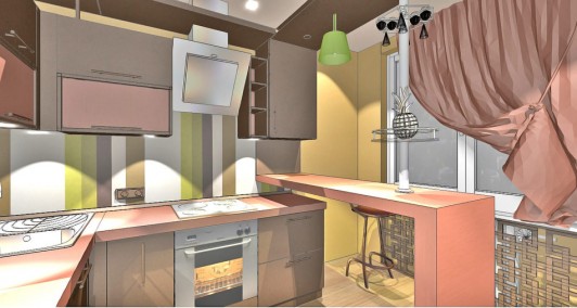 Интерьер кухни в шоколоднам оттенке