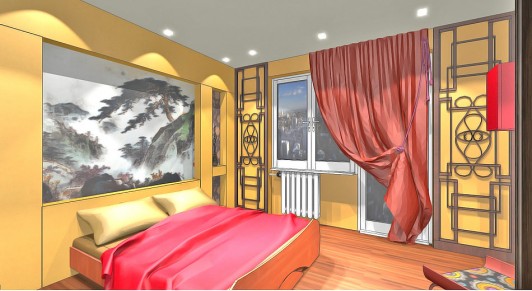 Спальная комната в китайском стиле