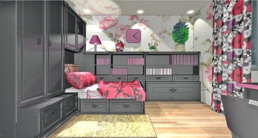 Дизайн проект спальной комнаты для девушки