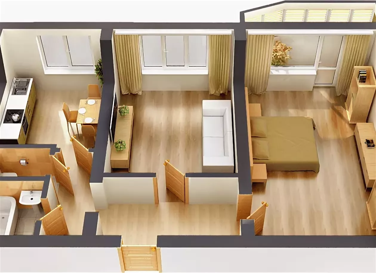 Отличное решение: просторная двухкомнатная квартира для семьи с комфортом и уютом